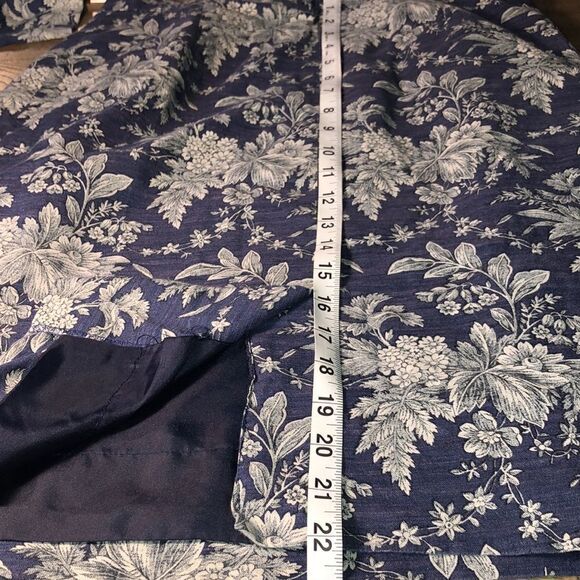 Made in France 🇫🇷 Rodier Cotton Skirt Suit Double Button Leaf Toile Pattern - Picture 11 of 17